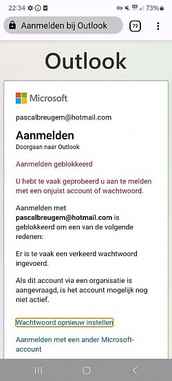Hotmail waar ik al 10 jaar niet meer in kan door irritante hackers: