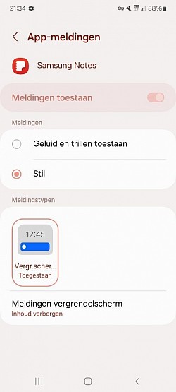 Samsung S21 Samsungnotes dichtgemaakt via wifi