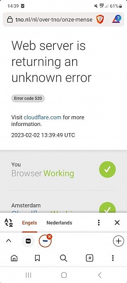 TNO Beveiliging blootgelegd door onder stroom zetten van telefoon.
